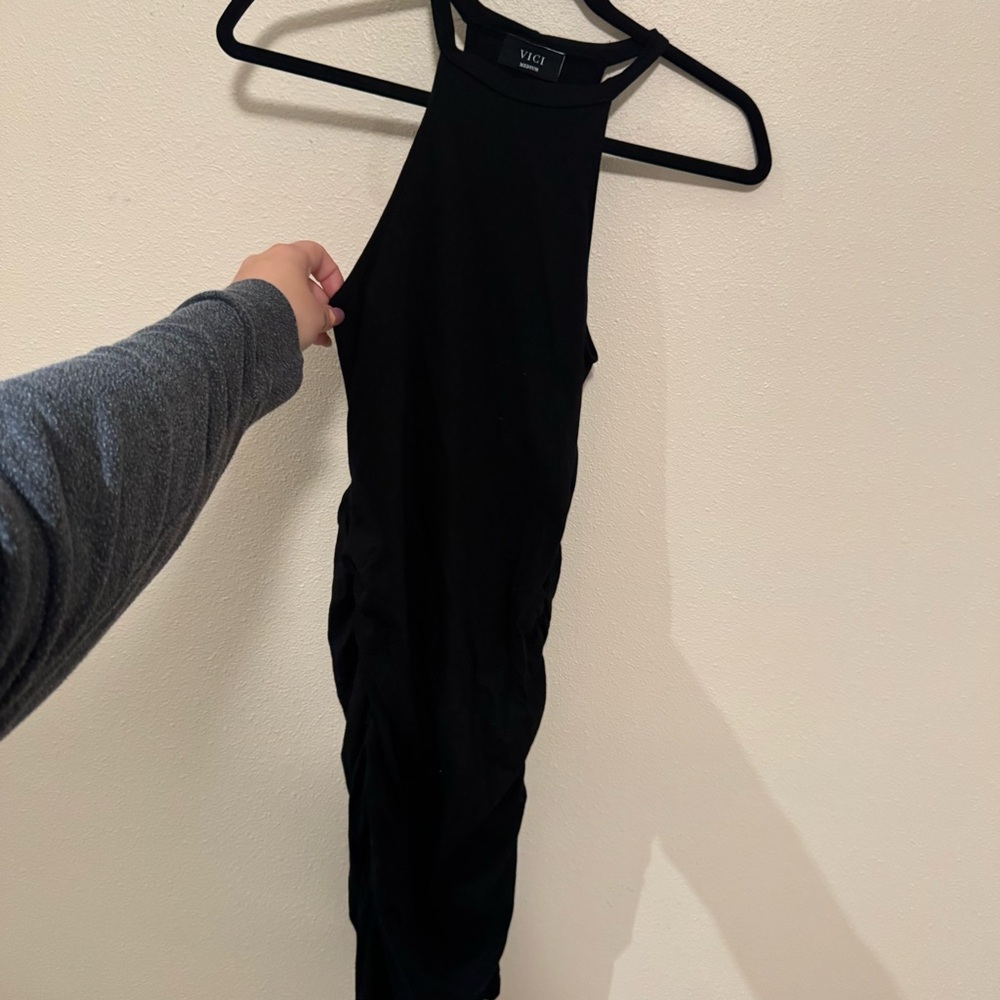 VICI Black High Neck Sleeveless Bodycon Dress